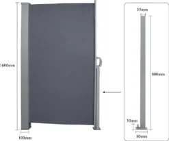 EINFEBEN Seitenmarkise Markisen Alu Ausziehbar 160x300 Cm Anthrazit Sichtschutz Windschutz Sonnenschutz Seitenrollo 8 EINFEBEN Seitenmarkise Markisen Alu Ausziehbar 160x300 Cm Anthrazit Sichtschutz Windschutz Sonnenschutz Seitenrollo -Stil Beet Verkaufsgeschäft ab160bc16924b848b3552cdbcb8a4879