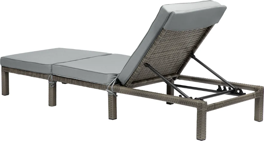 SVITA PEACH Gartenliege Sonnenliege Relaxliege Polsterauflage Klappbar Polyrattan Grau 3 SVITA PEACH Gartenliege Sonnenliege Relaxliege Polsterauflage Klappbar Polyrattan Grau - Image 3