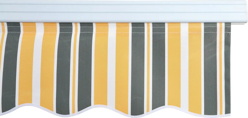 Alu-Markise T791, Gelenkarmmarkise Sonnenschutz 4,5x3m Polyester Grau-gelb 2 Alu-Markise T791, Gelenkarmmarkise Sonnenschutz 4,5x3m Polyester Grau-gelb - Image 2