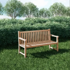 KMH®TEAK Gartenbank 3-Sitzer *Classic* B 150 X H 92,5 X T 52 Cm, Teakholz -Stil Beet Verkaufsgeschäft ab96f86c8a58f479ee4128eb653551fc