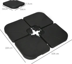 Outsunny Schirmgewicht 4er-Set, Ampelschirmständer Mit 60 Liter Wasser/ 78 Kg Sand Befüllbar, Marktschirmständer, Schirmständer Für Ampelschirm, Schwarz -Stil Beet Verkaufsgeschäft abb0f63f67ad138ac804f69d2406683a
