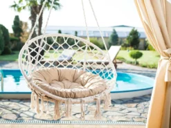 Sitzkissen Garten Kissen Auflage Für Hängesessel Hängekorb Schaukel Ø 65cm STORK Beige -Stil Beet Verkaufsgeschäft abc0ce41566cee7ec63eed11c6b063ee