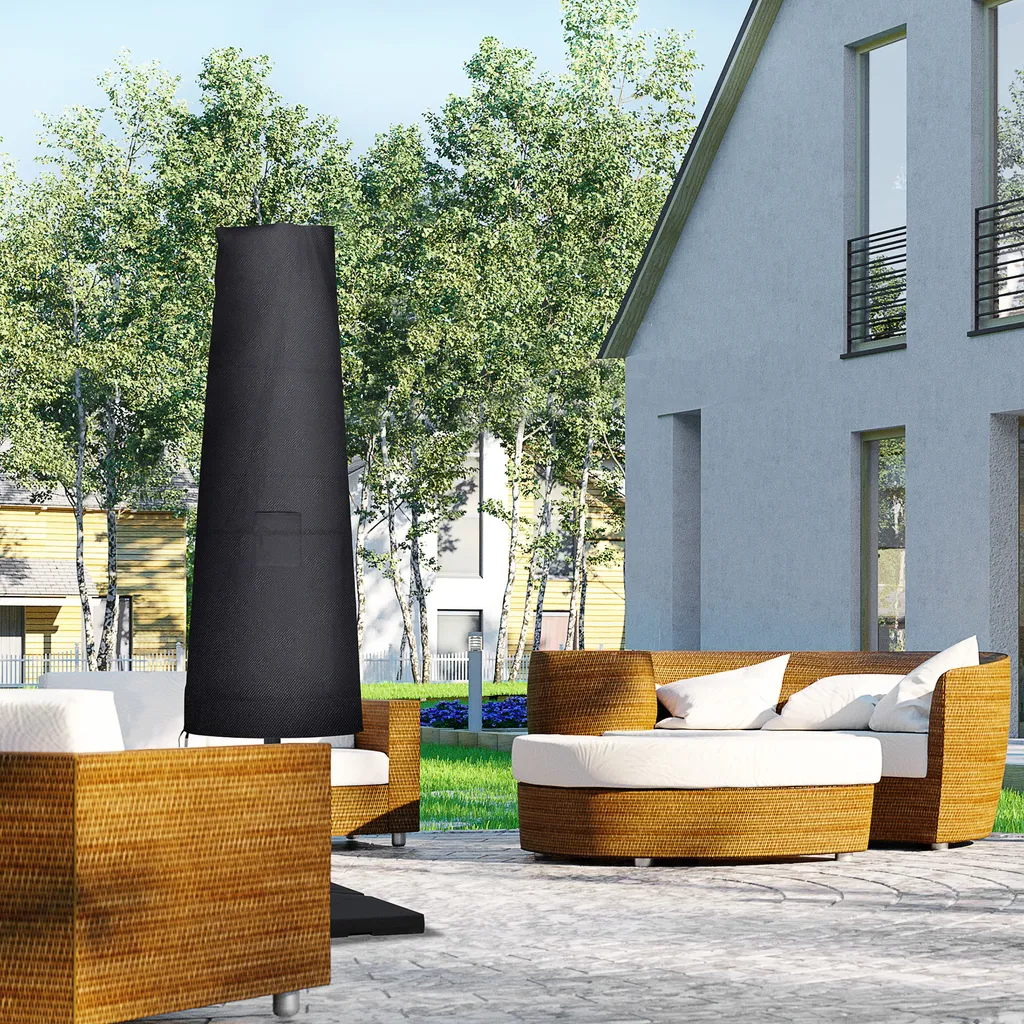 Outsunny Sonnenschirm Schutzhülle Für Sonnenshirm Bis Ø400 Cm Abdeckung Schirmschutzhaube Mit Reißverschluss, Tasche Stab Oxfordstoff Schwarz 200 X 50/80 Cm 2 Outsunny Sonnenschirm Schutzhülle Für Sonnenshirm Bis Ø400 Cm Abdeckung Schirmschutzhaube Mit Reißverschluss, Tasche Stab Oxfordstoff Schwarz 200 X 50/80 Cm – Bild 2