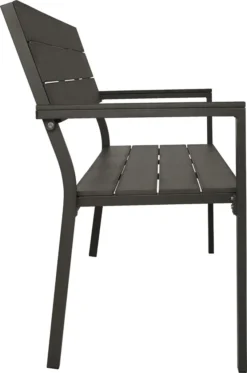 Tectake Gartenbank Line 2-Sitzer Mit Aluminiumrahmen 128x59x88cm - Dunkelgrau -Stil Beet Verkaufsgeschäft ac655ec241fd9f5d12c8b4f7336ec784