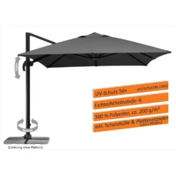 Schneider Ampelschirm RHODOS GRANDE Ca. 400 X 300 Cm, Anthrazit, Lieferung Ohne Wegeplatten -Stil Beet Verkaufsgeschäft ac83e16471b93b44c34bb2acb047c4c3