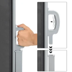 SONGMICS Seitenmarkise, Sichtschutz, 160 X 400 Cm, Ausziehbar，Markise, Aus 220 G/m² Polyester,Blickdicht, Seitenrollo, Für Balkon, Terrasse, Garten, Anthrazit GSA564G01 -Stil Beet Verkaufsgeschäft acc4229e3a081fc0fe6d56e17e88473b