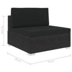 VidaXL Modular-Sofa-Mittelteil 1 Stk. + Auflagen Poly Rattan Schwarz -Stil Beet Verkaufsgeschäft adc8113ffe52f2423823f5f8ccf99543
