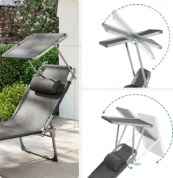 SONGMICS Sonnenliege, 193 X 53 X 29 Cm, Liegestuhl, Gartenliege, Mit Kopfstütze, Verstellbar, Leicht, Klappbar, Bis 150 Kg Belastbar, Dunkelgrau BCG19UV1 9 SONGMICS Sonnenliege, 193 X 53 X 29 Cm, Liegestuhl, Gartenliege, Mit Kopfstütze, Verstellbar, Leicht, Klappbar, Bis 150 Kg Belastbar, Dunkelgrau BCG19UV1 -Stil Beet Verkaufsgeschäft adf19784721e7f865cc8e43ed07a559f