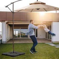 EINFEBEN Sonnenschirmständer Sonnenschirm Schirmständer Gartenschirm Befüllbar 100kg -Stil Beet Verkaufsgeschäft adff10add6cf1ffe6997f6f5925cd0f5