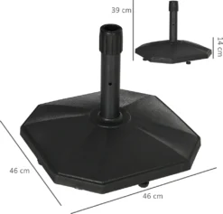 Outsunny Sonnenschirmständer 22 Kg Sonnenschirmfuß Für Mastdurchmesser Ø 32/34/38 Mm, Schirmständer Für Garten, Balkon, Zementfüllung, Schwarz 46 X 46 X 39 Cm -Stil Beet Verkaufsgeschäft ae868ce75d09d38cd8290fde6f5747ad