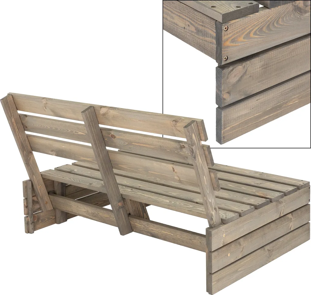 ECD Germany Gartenbank 3-Sitzer Mit Rückenlehnen, 120x76,5x80 Cm, Grau, Aus Massivholz, Robust Und Wetterfest, Parkbank Sitzbank Gartenmöbel Holzbank Bank, Für Garten, Balkon Und Terrasse 3 ECD Germany Gartenbank 3-Sitzer Mit Rückenlehnen, 120x76,5x80 Cm, Grau, Aus Massivholz, Robust Und Wetterfest, Parkbank Sitzbank Gartenmöbel Holzbank Bank, Für Garten, Balkon Und Terrasse - Image 3