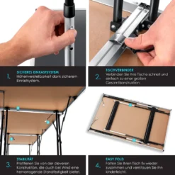 KESSER® Multifunktionstisch Profi 3- Teilig, 100 X 60 Cm, Tapeziertisch 30kg Tragkraft Je Tisch Mit Ausziehfunktion Klapptisch Flohmarktisch Beistelltisch Mehrzwecktisch Campingtisch Höhenverstellbar, Farbe:Schwarz -Stil Beet Verkaufsgeschäft af4bd8f8b97ef4dac85106597122d606