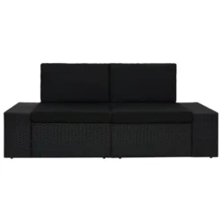 VidaXL Modulares 2-Sitzer-Sofa Poly Rattan Schwarz -Stil Beet Verkaufsgeschäft af621b2d775adcff7ac4e041eca05f1c