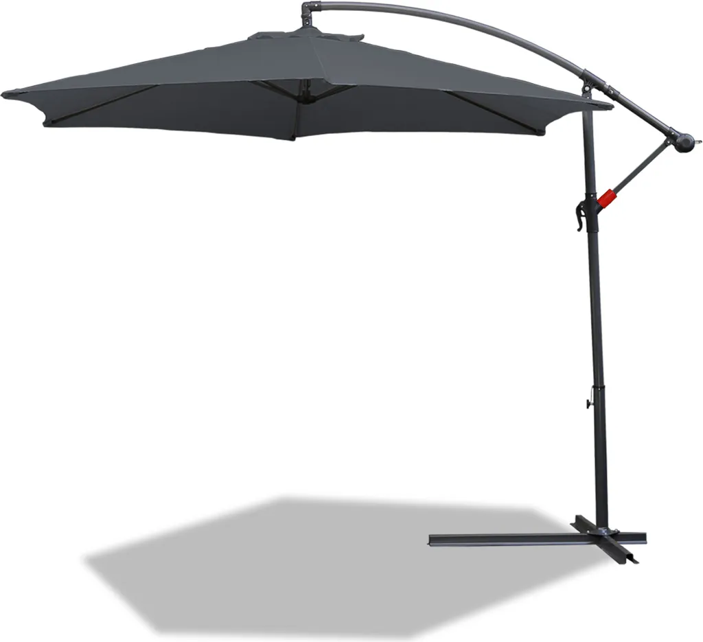 EINFEBEN Sonnenschirm Alu Ampelschirm ? 350cm Grau Gartenschirm Mit Staender, Hoehenverstellbar, Klappbar, UV-Schutz 40+ Diverse Farben Wasserabweisende Marktschirm 1 EINFEBEN Sonnenschirm Alu Ampelschirm ? 350cm Grau Gartenschirm Mit Staender, Hoehenverstellbar, Klappbar, UV-Schutz 40+ Diverse Farben Wasserabweisende Marktschirm