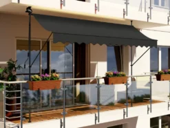LED - Markise Mit Kurbel 350cm Breit Klemmmarkise Balkonmarkise Sonnenschutz Terrasse Balkon - 350x150cm - Anthrazitlkonmarkise 350cm - Anthrazit -Stil Beet Verkaufsgeschäft b1128c32f18ccaf1770c76ad3fb3694d