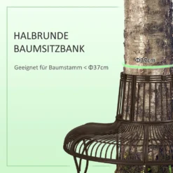 Outsunny Baumbank Aus Metall Halbrund Gartenbank Parkbank Sitzbank Für Ø37cm Baumstämme 135 X 70 X 85 Cm -Stil Beet Verkaufsgeschäft b14ac448df95c177797cdd4bab1de928