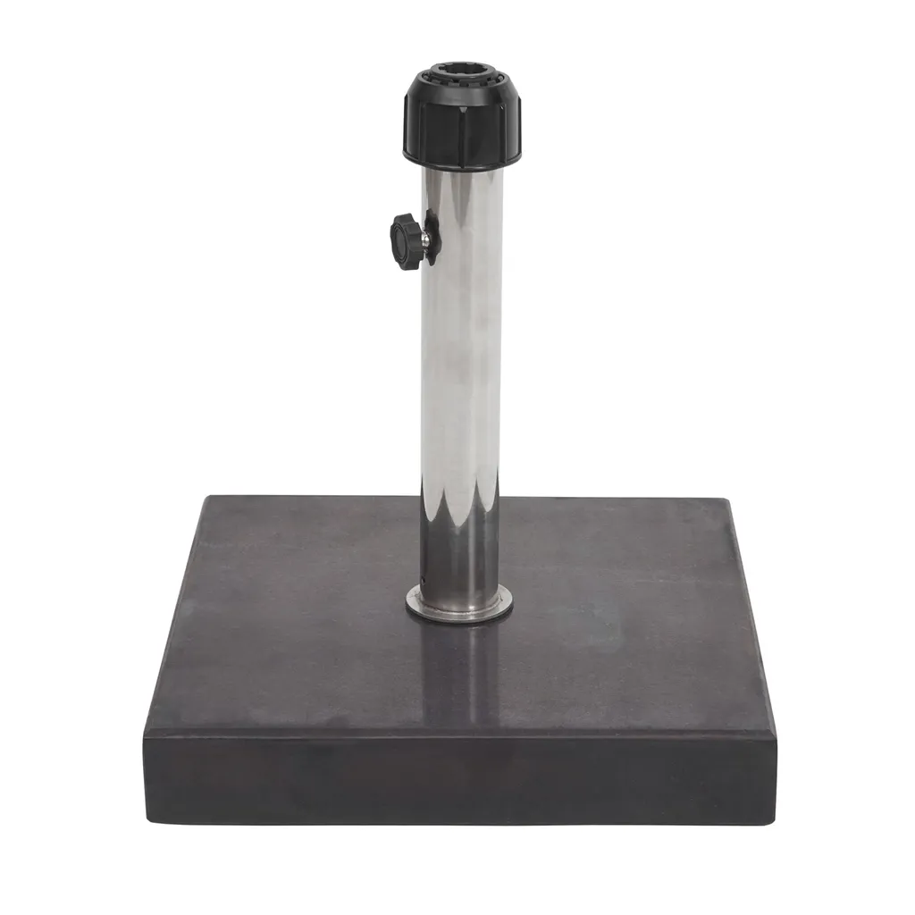 Sonnenschirmständer HWC-F92, Schirmständer Schirmhalter, Granit 24kg Eckig Schwarz 2 Sonnenschirmständer HWC-F92, Schirmständer Schirmhalter, Granit 24kg Eckig Schwarz - Image 2