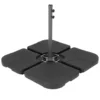 ECD Germany 4er Set Sonnenschirmständer, Bodenkreuz Schirmgewicht Für Ampelschirmständer Marktschirmständer Kurbelschirmständer, Beschwerungsplatten Mit 60L Wasser / 80kg Sand Befüllbar