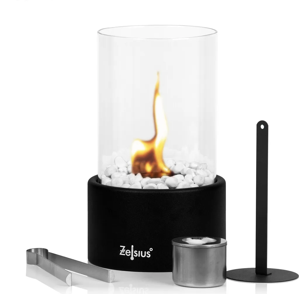 Zelsius Tischkamin Für Indoor Und Outdoor | Schwarz | Ø 16,5 X 27 Cm | Ethanol 1 Zelsius Tischkamin Für Indoor Und Outdoor | Schwarz | Ø 16,5 X 27 Cm | Ethanol