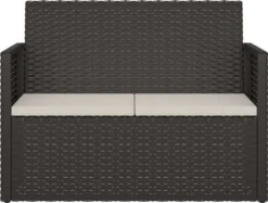 VidaXL Gartenbank Mit Kissen Schwarz 105 Cm Poly Rattan -Stil Beet Verkaufsgeschäft b279bb0b57674173dcf7e75fcabc6f11