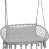 Linder Exclusiv Doppel-Hängesessel, Hängesitz, Hängestuhl, Hängeschaukel, Hängekorb Dunkelgrau Hellgrau