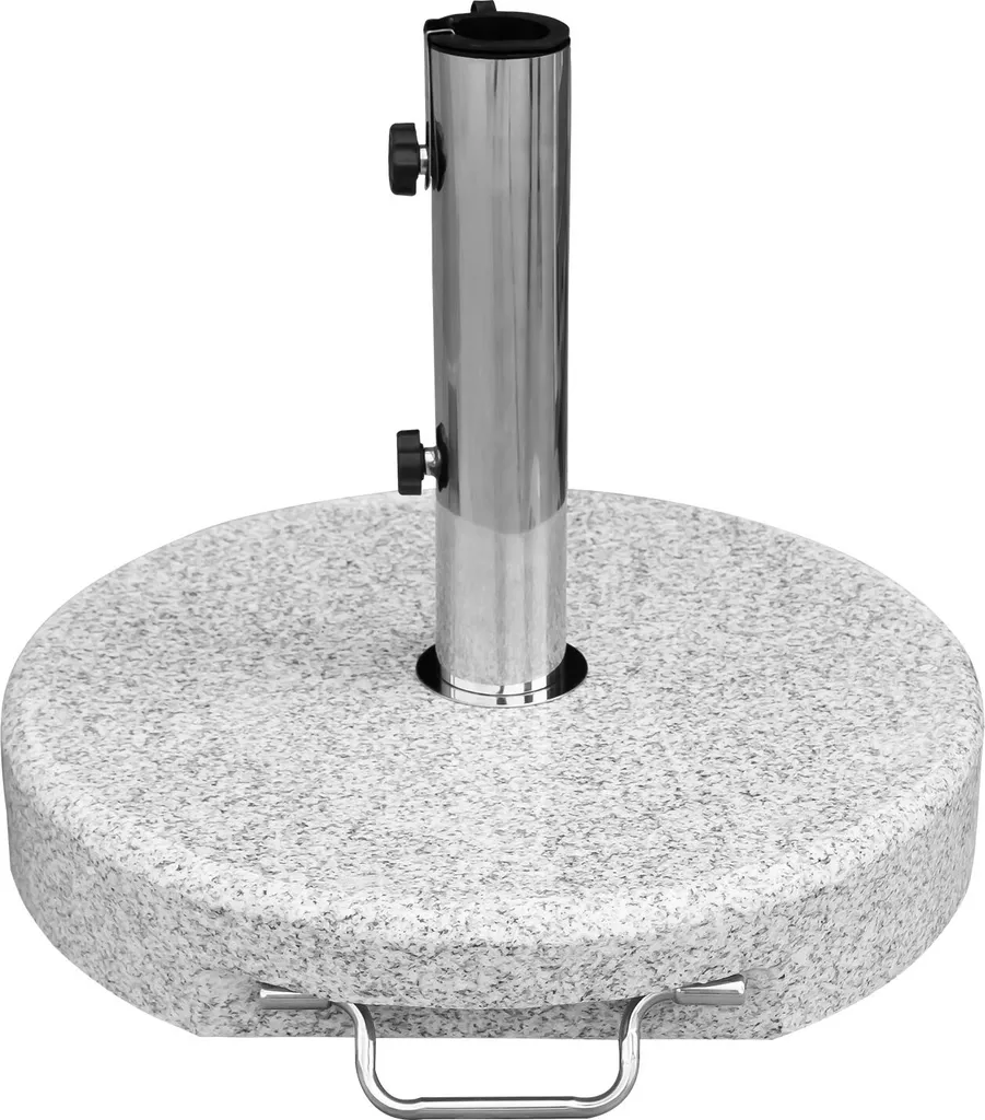 Sonnenschirmständer Rund 30kg Rollbar Hellgrau Poliert 1 Sonnenschirmständer Rund 30kg Rollbar Hellgrau Poliert