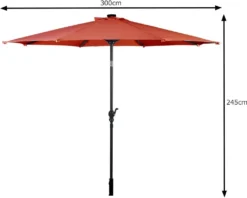 COSTWAY Ø300cm Sonnenschirm Mit Kurbel Gartenschirm Ampelschirm Kurbelschirm Strandschirm Terrassenschirm Orange -Stil Beet Verkaufsgeschäft b3f0221346648f18e79e339dc8d73cc6