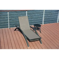 Garden Pleasure Sonnenliege DONNA Relaxliege Liege Garten Terrasse Möbel Taupe