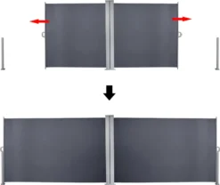 EINFEBEN Doppel Seitenmarkise Markisen Ausziehbar 180x600cm Alu Sichtschutz Windschutz Sonnenschutz Seitenrollo Grau 10 EINFEBEN Doppel Seitenmarkise Markisen Ausziehbar 180x600cm Alu Sichtschutz Windschutz Sonnenschutz Seitenrollo Grau -Stil Beet Verkaufsgeschäft b4483f999d2ad82e77c832da14230c89