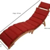 Gartenliege Klappbar, Akazie Geölt, Mit Auflage Rot,