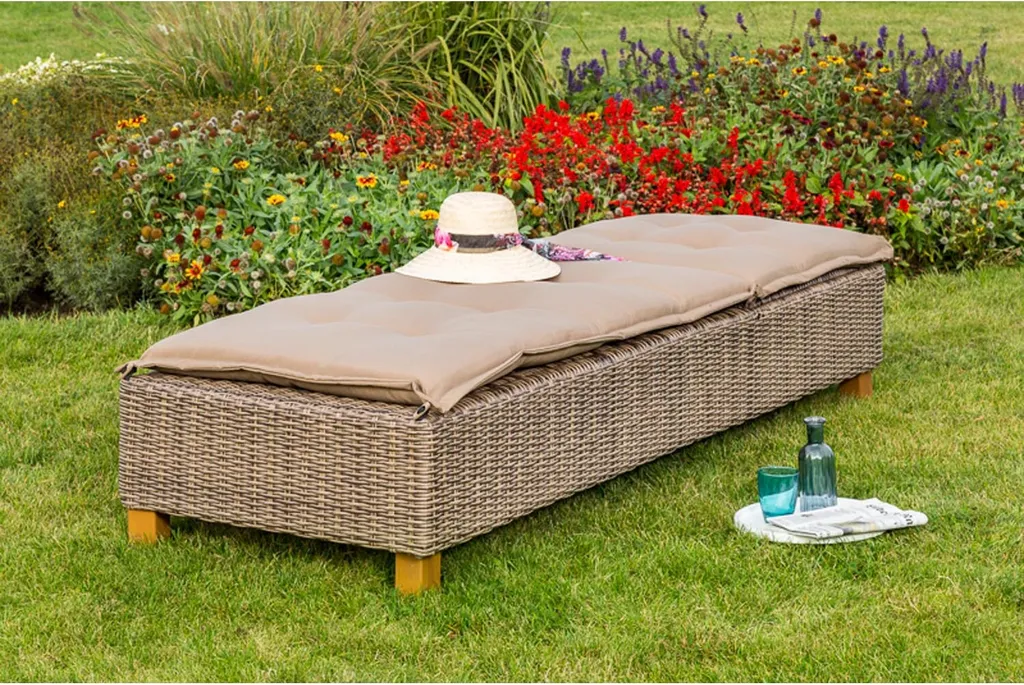 Merxx Gartenliege Toskana Verstellbar Aluminium, Kunststoffgeflecht, Akazie Natur 200 Cm X 80 Cm X 34 Cm 7 Merxx Gartenliege Toskana Verstellbar Aluminium, Kunststoffgeflecht, Akazie Natur 200 Cm X 80 Cm X 34 Cm - Image 7