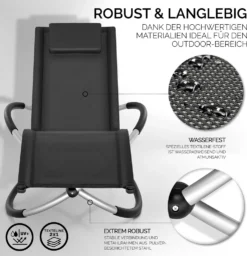 Tillvex® Gartenliege Schwarz Relaxliege Sonnenliege Schaukelliege Liegestuhl Camping Schwingliege -Stil Beet Verkaufsgeschäft b58008aa2923895af275f58b04bdfe8d