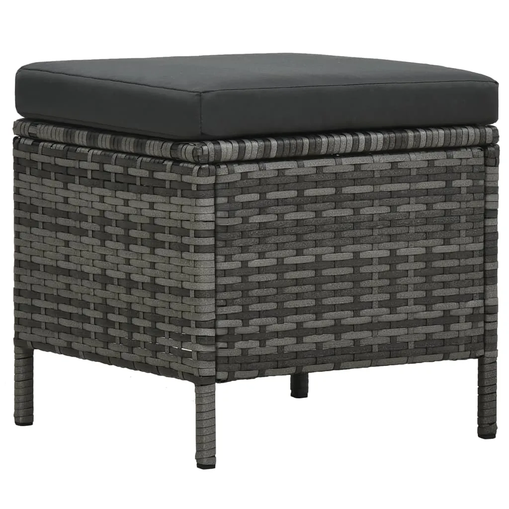 VidaXL 4-tlg. Garten-Sofagarnitur Mit Auflagen Poly Rattan Grau 6 VidaXL 4-tlg. Garten-Sofagarnitur Mit Auflagen Poly Rattan Grau - Image 6