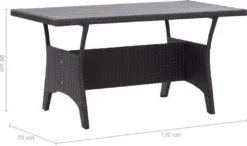 VidaXL Gartentisch Schwarz 120x70x66 Cm Poly Rattan 11 VidaXL Gartentisch Schwarz 120x70x66 Cm Poly Rattan -Stil Beet Verkaufsgeschäft b80423ab7c8534824ec052a03a2298a4
