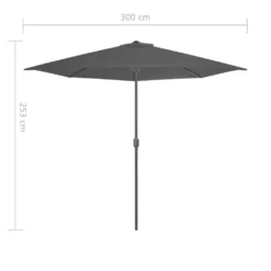 VidaXL Balkon-Sonnenschirm Mit Alu-Mast Anthrazit 300×150 Cm Halbrund -Stil Beet Verkaufsgeschäft b83f4b565c3dfa529bcbfc7f79e56fab