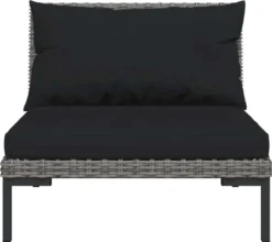 VidaXL 5-tlg. Garten-Lounge-Set Mit Kissen Poly Rattan Dunkelgrau -Stil Beet Verkaufsgeschäft b8a5781d189153db7a467bb6240a31db