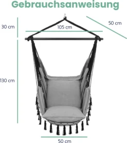 VITA5 Hängesessel Outdoor - Stabiler & Sicherer Hängestuhl - Stylischer Hängesessel Indoor - Leicht Zu Installierender Hängesessel - Bequeme Boho Raumdeko - 225kg Tragkraft - Warmes Grau -Stil Beet Verkaufsgeschäft b8c36de66420b2d4d5dd322bad2086b7