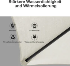 EINFEBEN 3.5m Sonnenschirm Marktschirm Mit Handkurbel UV40+ Outdoor-Schirm Terrassen Gartenschirm,Beige -Stil Beet Verkaufsgeschäft b9cdf0f8683e1da968df5398440d153a