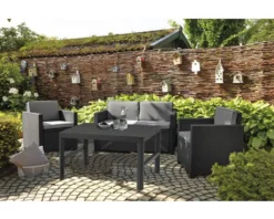 Loungeset Keter Victoria Polyrattan Optik 4-Sitzer 4-teilig Grau Inkl. Polster -Stil Beet Verkaufsgeschäft b9f75a3aea288b3303659822dd0cbe19