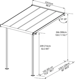 Palram-Canopia Aluminium Terrassenüberdachung Mit Doppelstegplatten "Sierra" Anthrazit 230 X 230 Cm -Stil Beet Verkaufsgeschäft ba3b922269d54b94988f131f3b461eb7