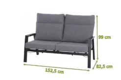 SIENA GARDEN Valencia Loungebank, Dunkelgrau, Pulverbesch. Aluminum/Textil 2x1, Ca.82x152x99cm, Inkl. Kissen -Stil Beet Verkaufsgeschäft bb240a0bc9c6c3d635322233fe937c68