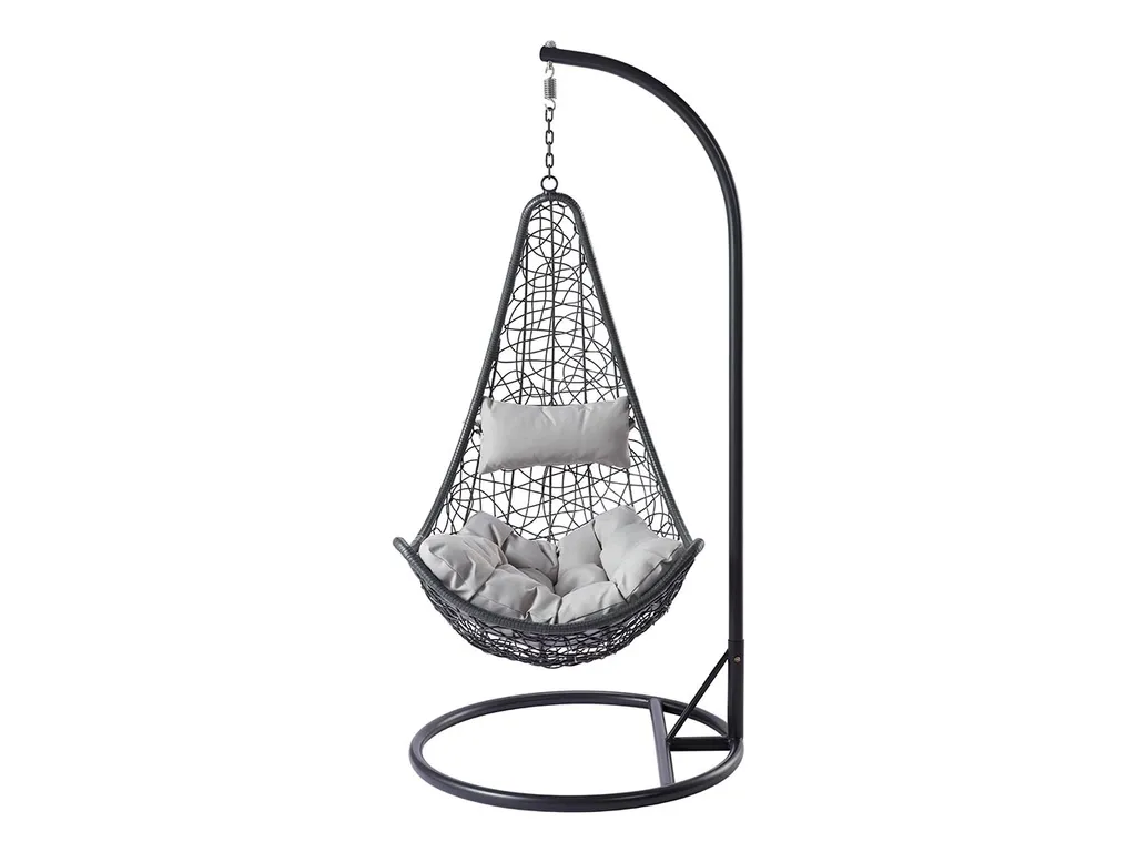 Mirjan24 Hängesessel Boho, Stilvoll Hängestuhl, Gartensessel Mit Stahlskelett, Hängekorb, Kokon (Farbe: Grau, Kissen: Grau) 4 Mirjan24 Hängesessel Boho, Stilvoll Hängestuhl, Gartensessel Mit Stahlskelett, Hängekorb, Kokon (Farbe: Grau, Kissen: Grau) - Image 4