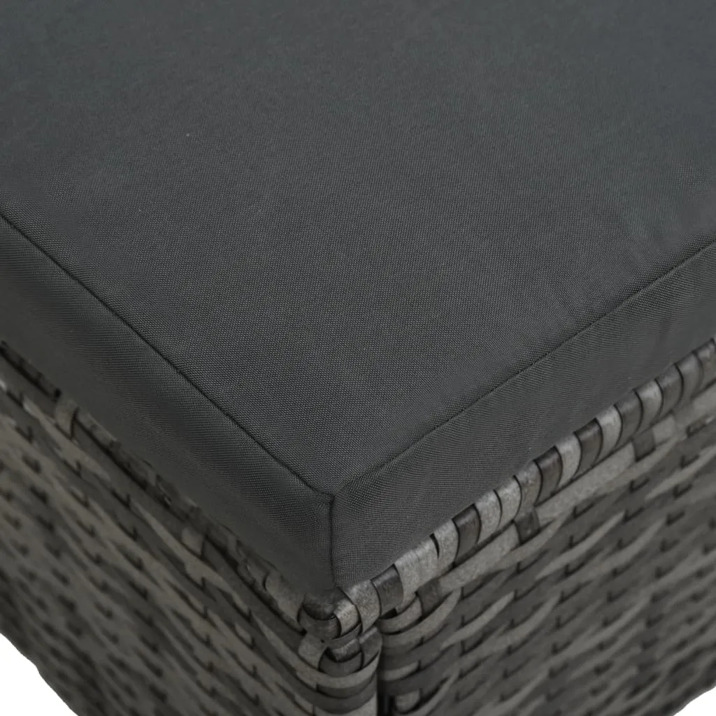 VidaXL 4-tlg. Garten-Sofagarnitur Mit Auflagen Poly Rattan Grau 9 VidaXL 4-tlg. Garten-Sofagarnitur Mit Auflagen Poly Rattan Grau - Image 9