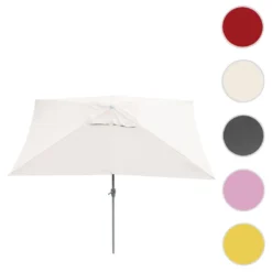 Sonnenschirm Castellammare, Gartenschirm, 2x3m Rechteckig Neigbar, Polyester/Alu 4,5kg Creme -Stil Beet Verkaufsgeschäft bda03fbf1ede3a7a89081287f6d92601