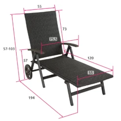 Tectake Rollliege Rattan Auckland Klappbar Mit Aluminiumgestell - Schwarz 14 Tectake Rollliege Rattan Auckland Klappbar Mit Aluminiumgestell - Schwarz -Stil Beet Verkaufsgeschäft bedf41490373b77b1674715e27373f69