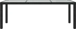 VidaXL Gartentisch Schwarz 190x90x75 Cm Gehärtetes Glas Poly Rattan 7 VidaXL Gartentisch Schwarz 190x90x75 Cm Gehärtetes Glas Poly Rattan -Stil Beet Verkaufsgeschäft bee13c02530b0640fb23b246b6ffc3c0
