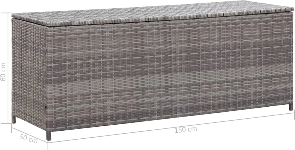 VidaXL Gartenbox Grau 150x50x60 Cm Poly Rattan 8 VidaXL Gartenbox Grau 150x50x60 Cm Poly Rattan - Image 8