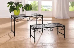 Metall-Bank Ranken, 2er Set , Maße 64 X 24 X 25 Cm, 68 X 28 X 40 Cm -Stil Beet Verkaufsgeschäft bf41ab4b2f05c3ed1d5280fb43b1b7ba