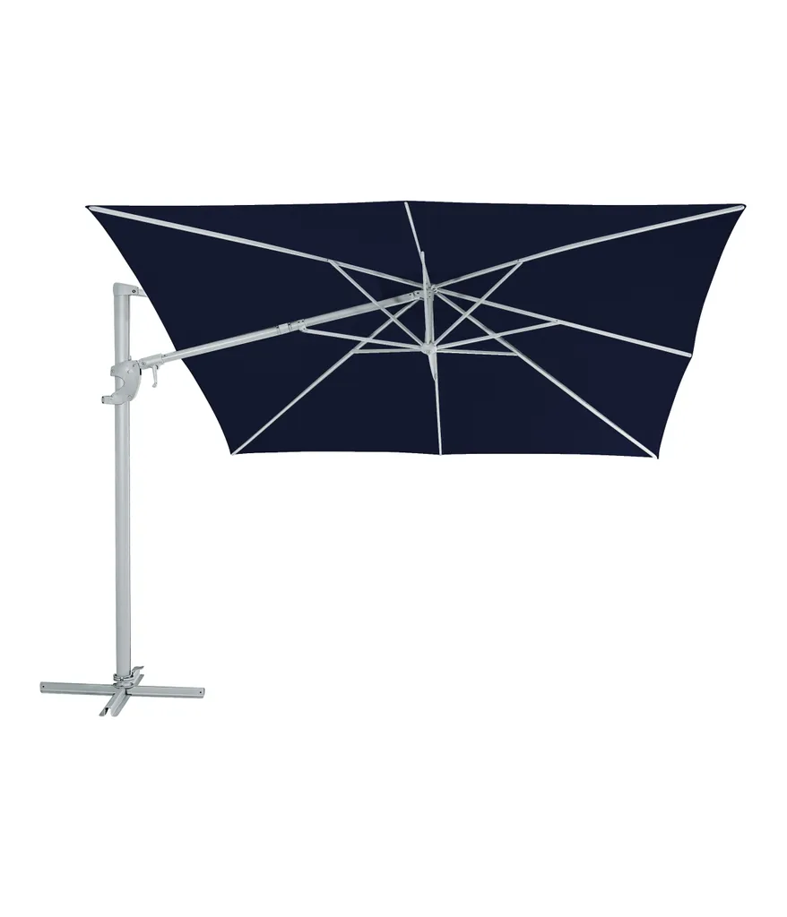 Dehner Ampelschirm Zypern, Eckig, Mit UV-Schutz 80+, 264 X 300 X 300 Cm, Aluminium/Polyester/Stahl, Dunkelblau 4 Dehner Ampelschirm Zypern, Eckig, Mit UV-Schutz 80+, 264 X 300 X 300 Cm, Aluminium/Polyester/Stahl, Dunkelblau - Image 4