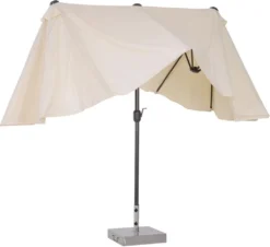 Outsunny Sonnenschirm Gartenschirm Marktschirm Doppelsonnenschirm Terrassenschirm Mit Handkurbel Oval Metall + Polyester Beige 455 X 270 X 240 Cm -Stil Beet Verkaufsgeschäft bf5ea2ea862af29ae4b58fc802d64209